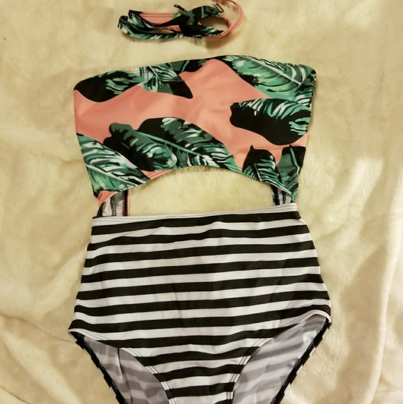 New Retro Tropical High Waisted monokini - Picture 5 of 5